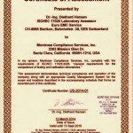 ISO/IEC 17025 Assessment Certificate